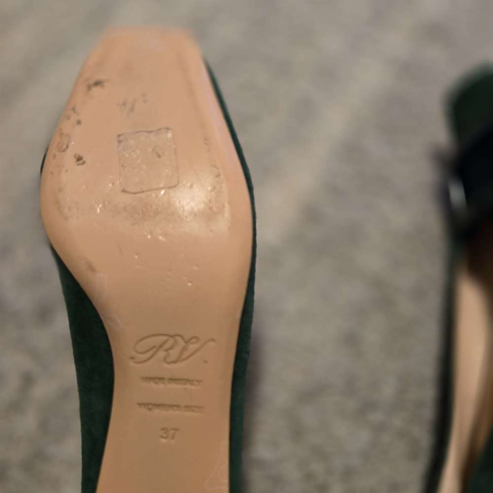 Roger Vivier Belle Vivier Suede Pumps - Emerald Green Eu 37 - Picture 10 of 11